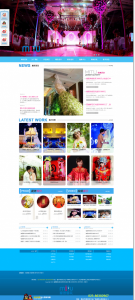 蓝色极品高端大气带JS特效婚庆摄影网站织梦模板