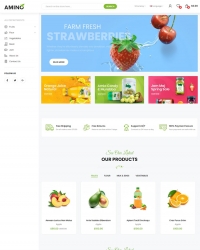 有机食品商店OPENCART多语言外贸购物商城网站建设模板制作开发
